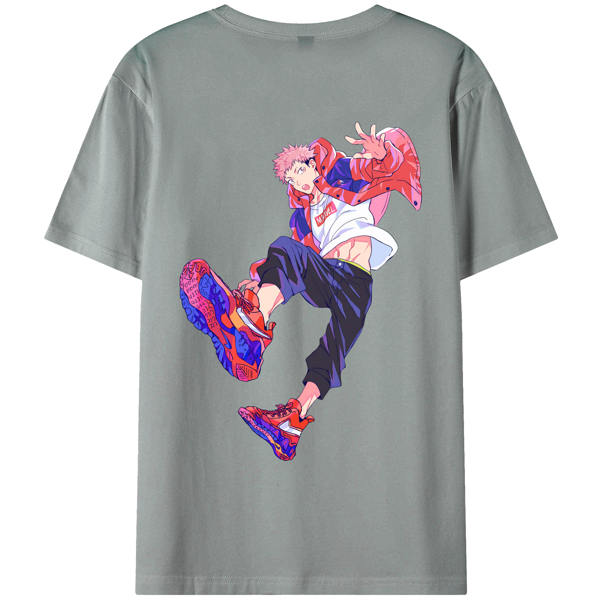 （画像用） 呪術廻戦 Jujutsu Kaisen 綿100％ メンズ半袖Tシャツ（バックプリント） 通気性